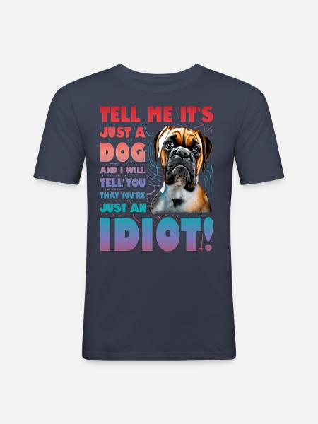 Boxer Lustiger Spruch - Männer Slim Fit T-Shirt - Navy