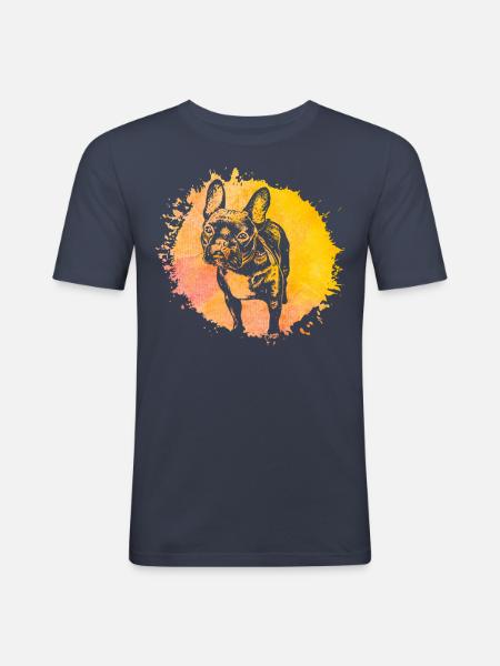 French Bulldog - Men's Slim Fit T-Shirt - navy