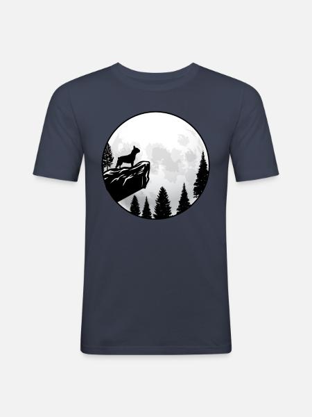 French Bulldog - Men's Slim Fit T-Shirt - navy
