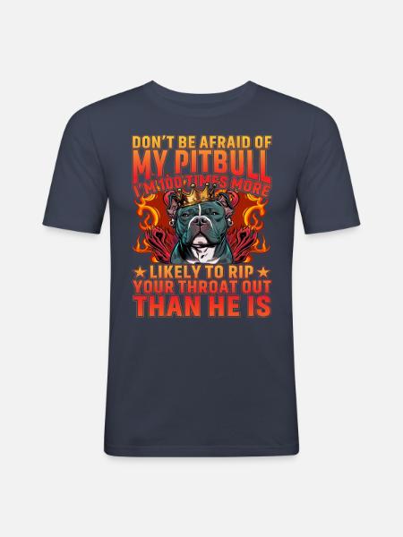 Pitbull Lustiger Spruch - Männer Slim Fit T-Shirt - Navy