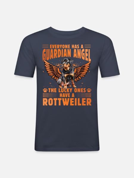 Guardian Angel Rottweiler - Men's Slim Fit T-Shirt - navy