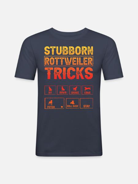 Stubborn Rottweiler Tricks - Men's Slim Fit T-Shirt - navy