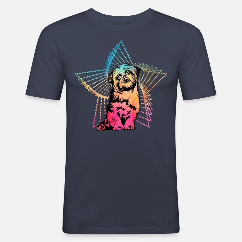 Shih Tzu - Männer Slim Fit T-Shirt - Navy