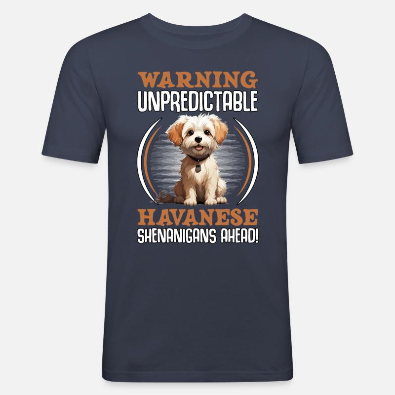 Warning unpredictable Havanese Shenanigans ahead - Männer Slim Fit T-Shirt - Navy