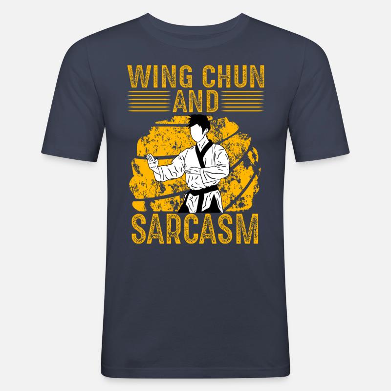 Wing Chun und Sarkasmus - Männer Slim Fit T-Shirt - Navy