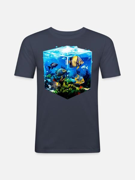 Angelfish - Men's Slim Fit T-Shirt - navy