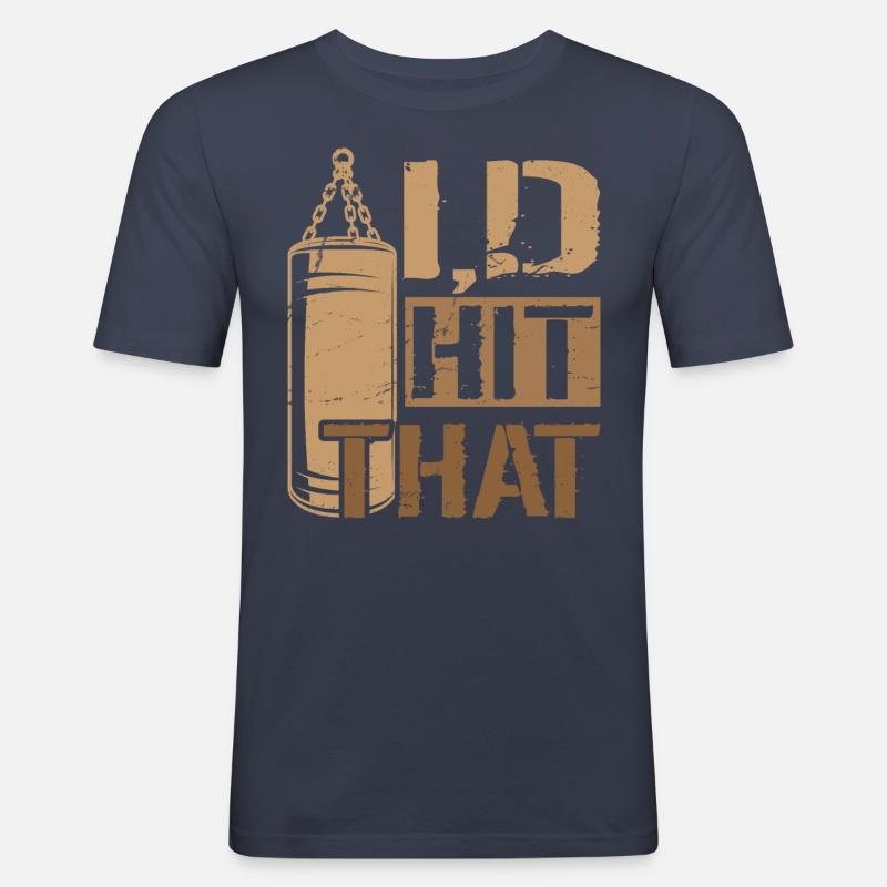 J’avais frappé cette boxe - T-shirt près du corps Homme - bleu marine