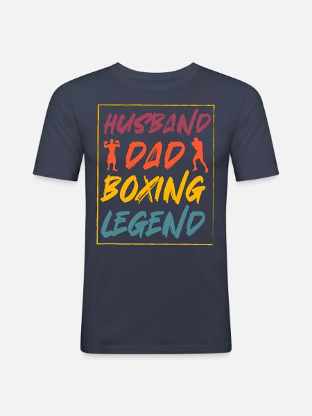 Husband Dad Boxing Legend - Men's Slim Fit T-Shirt - navy