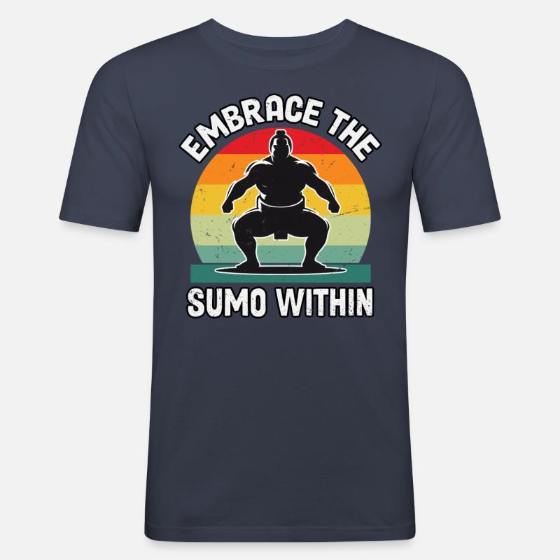 Umarme den Sumo in dir - Männer Slim Fit T-Shirt - Navy