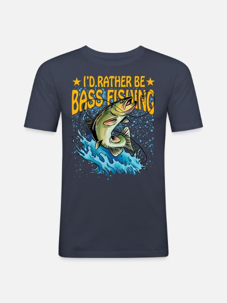 I'd rather be Bass Fishing - Men's Slim Fit T-Shirt - navy