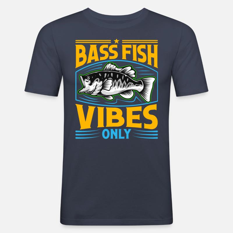 Bash Fish Vibes Only - Men's Slim Fit T-Shirt - navy