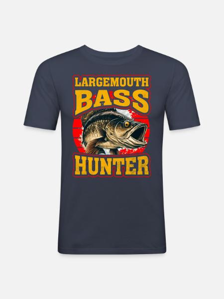 Largemouth Bass Hunter - Men's Slim Fit T-Shirt - navy
