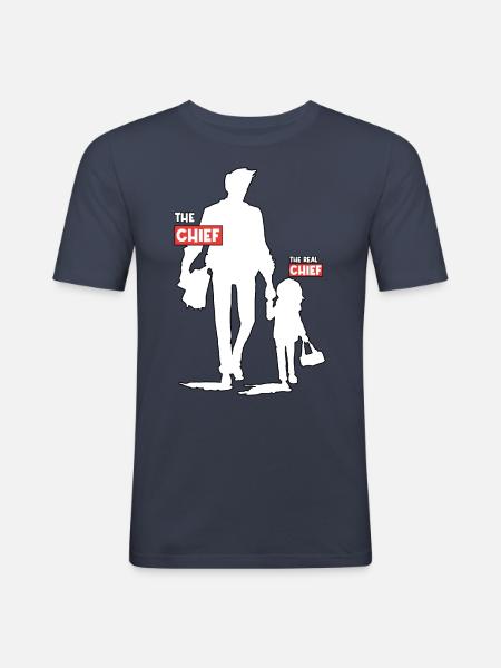 Funny Dad Daughter Design - Men's Slim Fit T-Shirt - navy