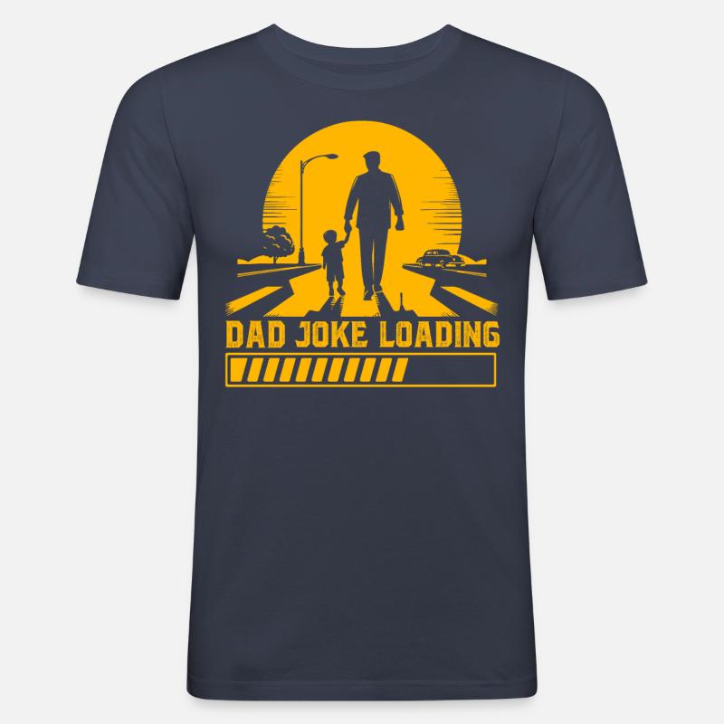 Papa-Witz wird geladen - Männer Slim Fit T-Shirt - Navy
