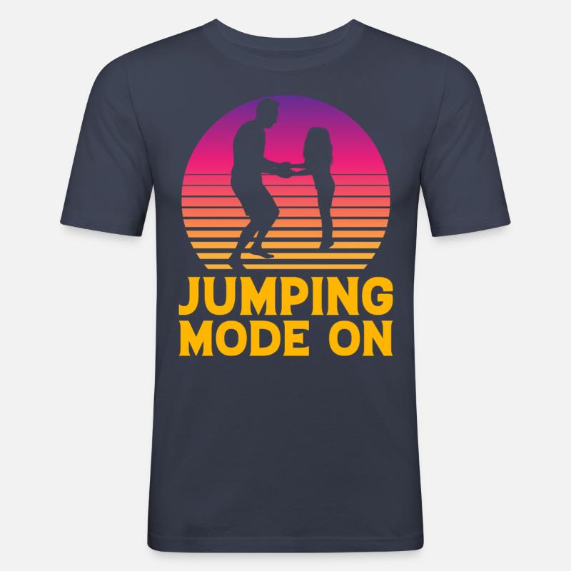 Sprungmodus ein - Männer Slim Fit T-Shirt - Navy
