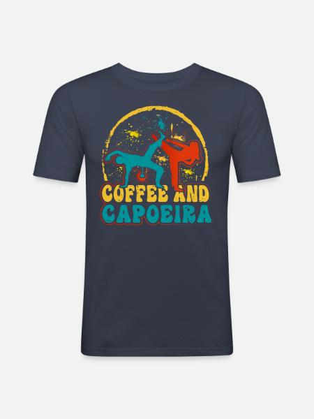 Kaffee und Capoeira - Männer Slim Fit T-Shirt - Navy