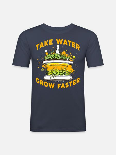 Take water grow faster - Men's Slim Fit T-Shirt - navy
