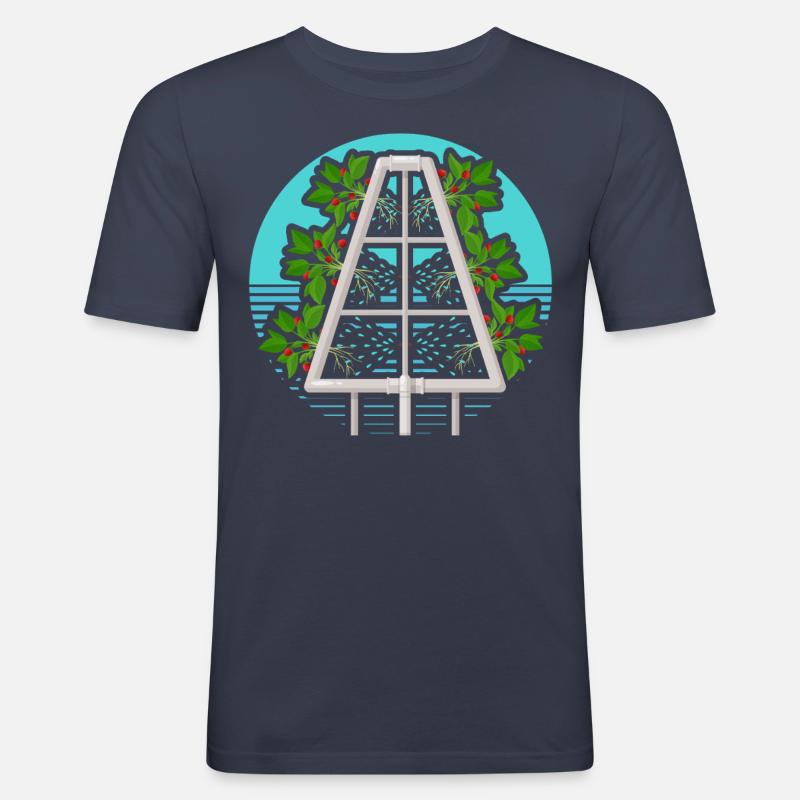Hydroponik - Männer Slim Fit T-Shirt - Navy