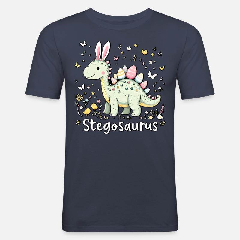 Stegosaurus - Men's Slim Fit T-Shirt - navy