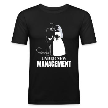 Sous une nouvelle direction dans la vie Mariage mariage - T-shirt près du corps Homme - noir - Devant - Nik (191cm)