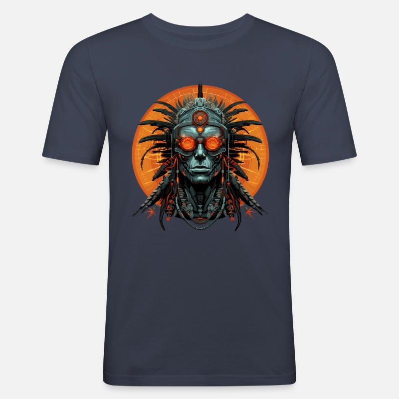 Digital Nomads - Männer Slim Fit T-Shirt - Navy