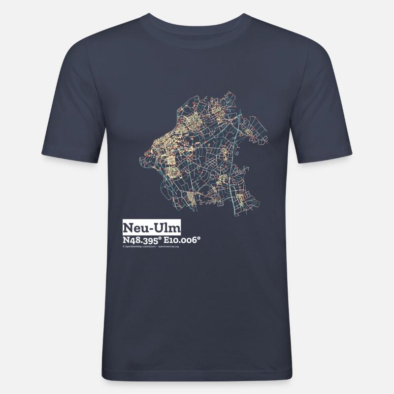 New Ulm Basic Pastels - Men's Slim Fit T-Shirt - navy