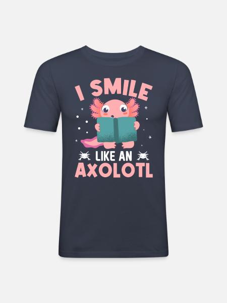 Fantastiskt jag ler som en axolotl - Slim Fit T-shirt herr - marinblå