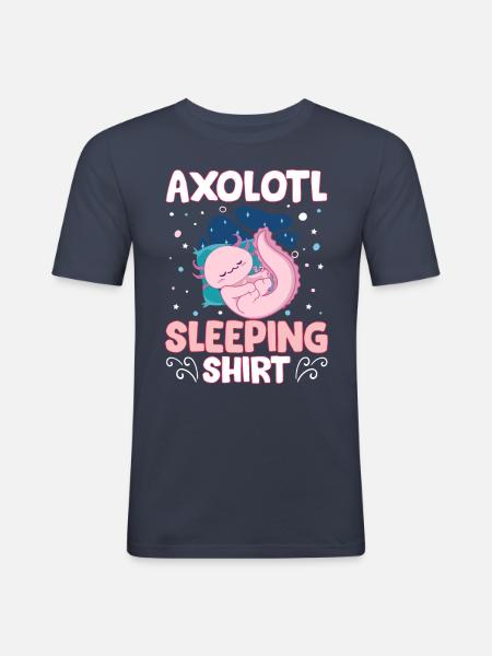 Axolotls er mit åndedyr Axolotl sovende - Herre Slim Fit T-Shirt - marineblå