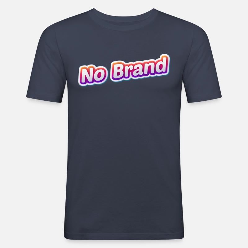 No Brand sticker style - Maglietta aderente da uomo - navy