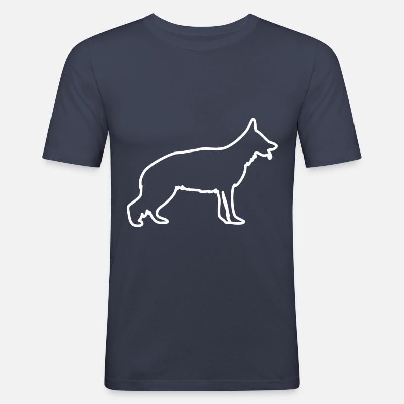 Schäferhund Hunderasse - Männer Slim Fit T-Shirt - Navy