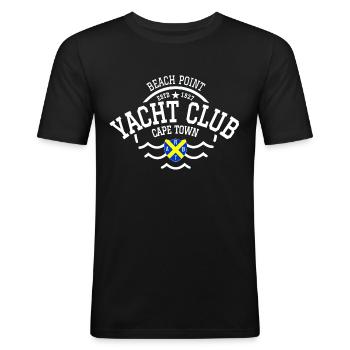 Beach Point Yacht Club Cape Town - T-shirt près du corps Homme - noir - Devant - Nik (191cm)