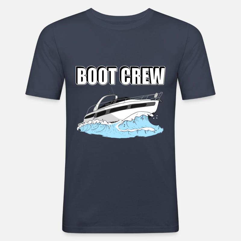 Boot Crew Motorboot - Männer Slim Fit T-Shirt - Navy