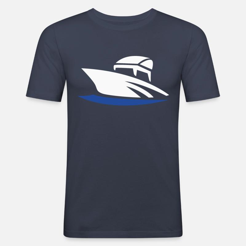 Motorboot - Männer Slim Fit T-Shirt - Navy