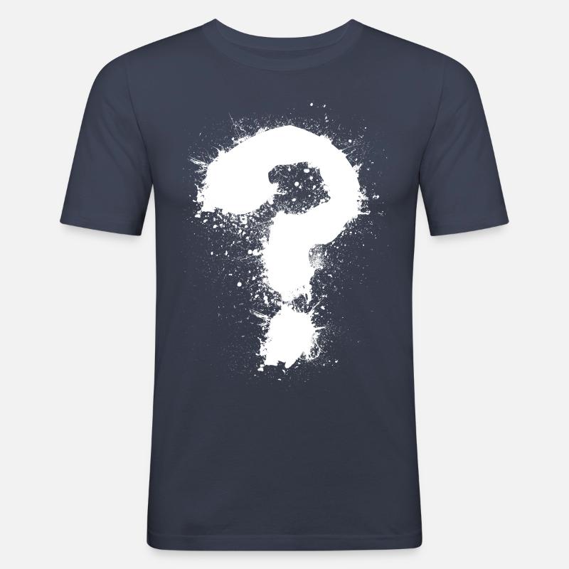 Fragezeichen - Männer Slim Fit T-Shirt - Navy