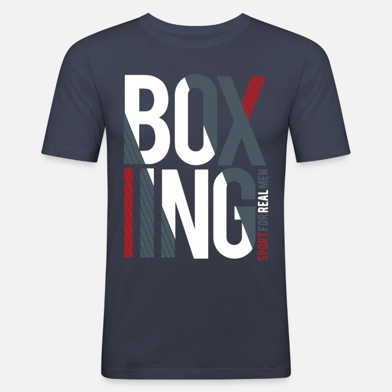 Boxen - Männer Slim Fit T-Shirt - Navy