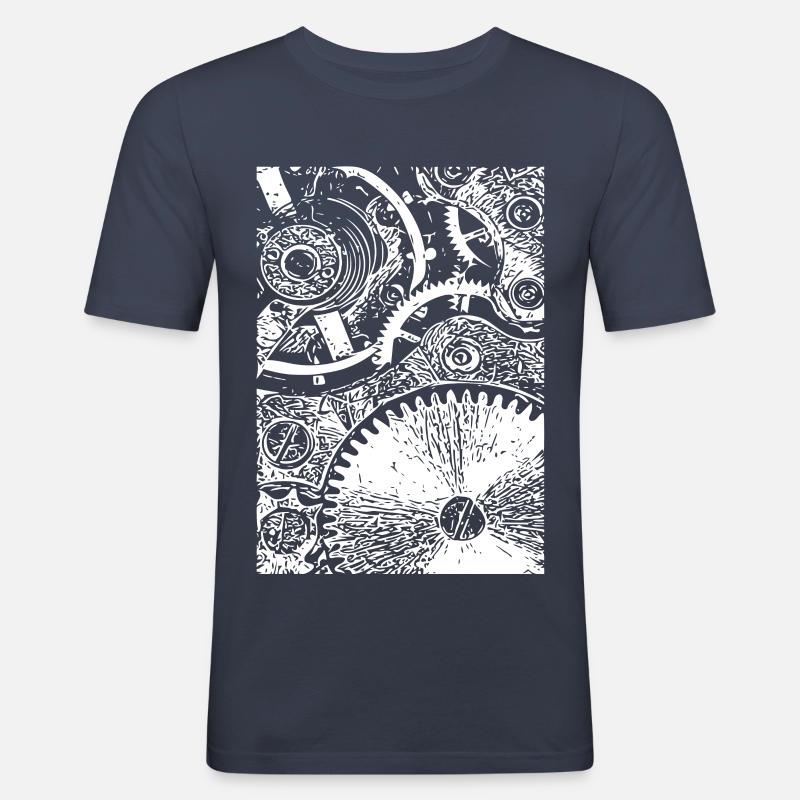 Clockwork white - Men's Slim Fit T-Shirt - navy