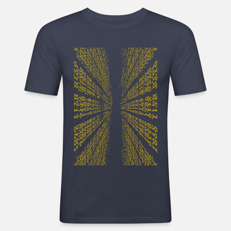 binary code - Men's Slim Fit T-Shirt - navy