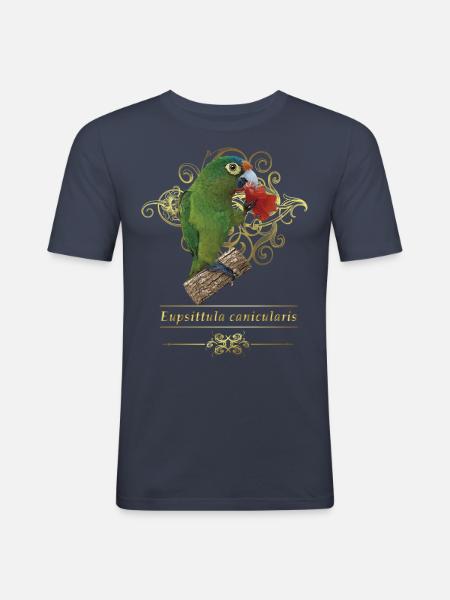 The orange-fronted parakeet - Men's Slim Fit T-Shirt - navy