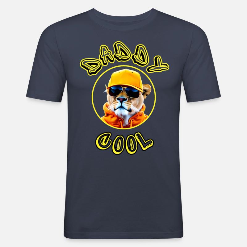 Daddy Cool Graffiti - Männer Slim Fit T-Shirt - Navy