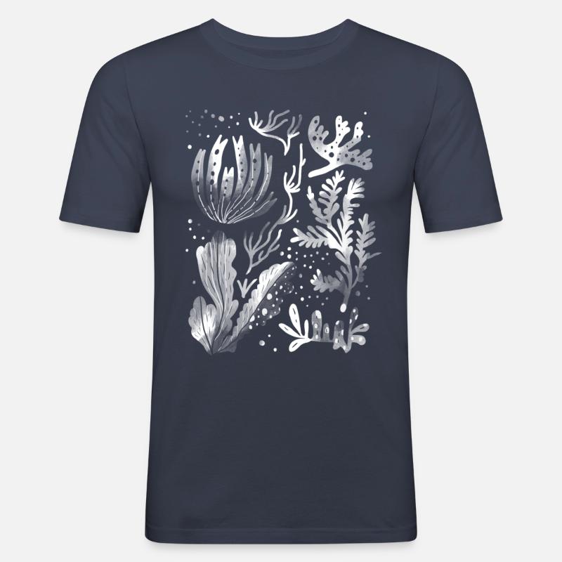 Algae underwater diving - Men's Slim Fit T-Shirt - navy