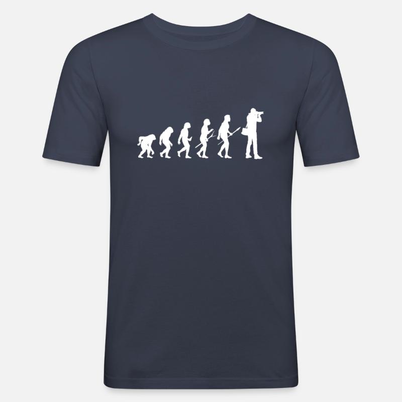 Evolutionsfotograf - Männer Slim Fit T-Shirt - Navy
