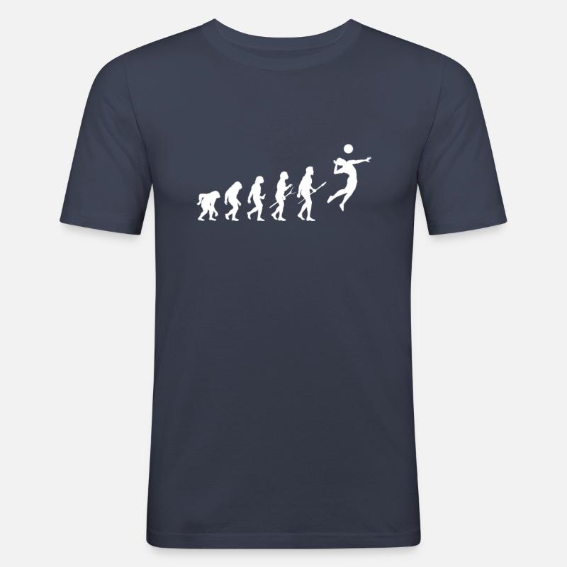 Evolution Volley- - Männer Slim Fit T-Shirt - Navy