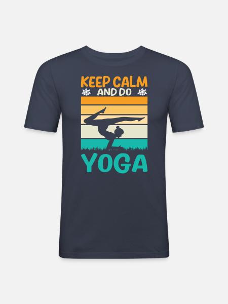 Yoga - Méditation Relaxation - T-shirt près du corps Homme - bleu marine
