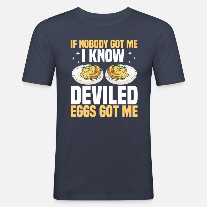 Gefüllte Eier - Männer Slim Fit T-Shirt - Navy
