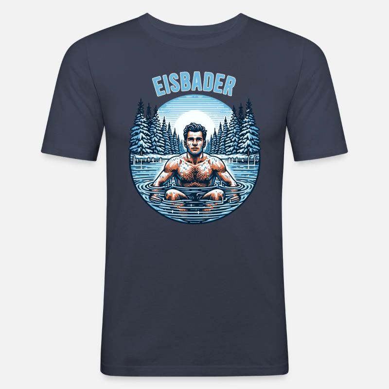 Eisbader – Kältetherapie und Winterschwimmen - Männer Slim Fit T-Shirt - Navy
