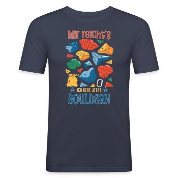 Ich gehe jetzt Bouldern | Cooles Boulder Design - Männer Slim Fit T-Shirt - Navy - Vorne - Nik (191cm)