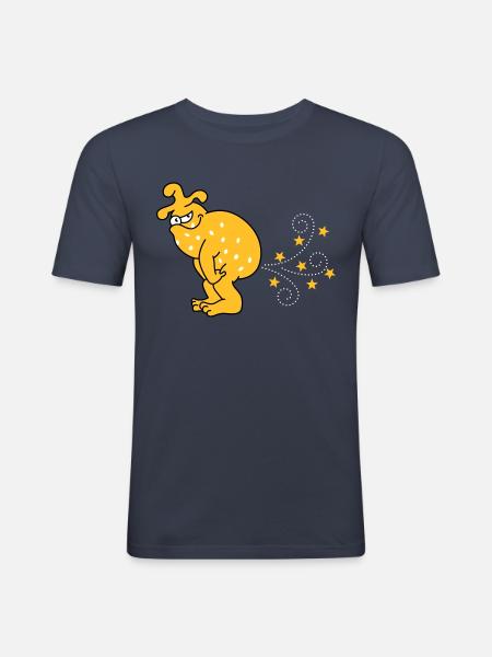 Sternpupsmonster - T-shirt près du corps Homme - bleu marine