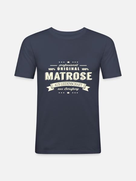Matrose aus Leidenschaft - Männer Slim Fit T-Shirt - Navy