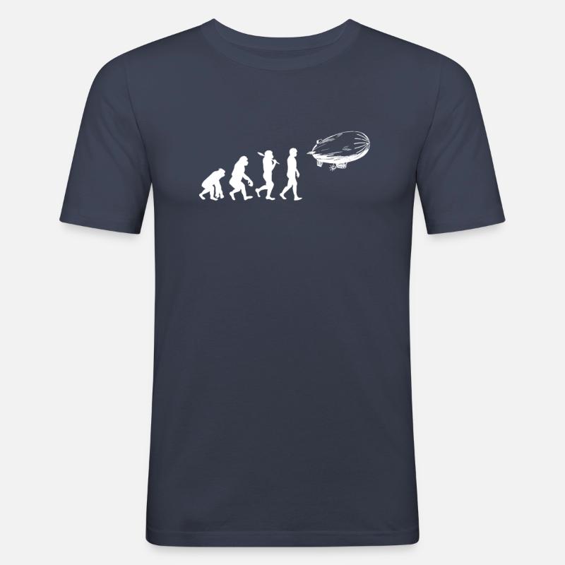 Evolution du dirigeable - T-shirt près du corps Homme - bleu marine