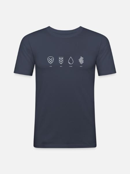 Bier - Männer Slim Fit T-Shirt - Navy